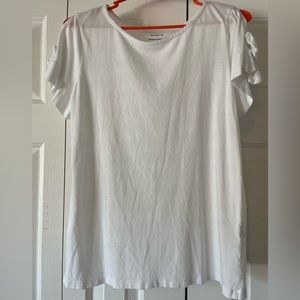 White Banana Republic top with tie sleeves